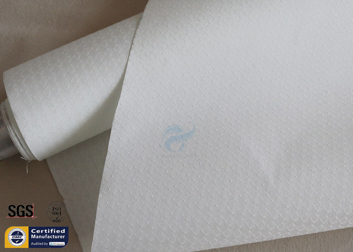 White Silicone Coated Fiberglass Fabric Hot Ashes BBQ Apron Cloth 300GSM Checked