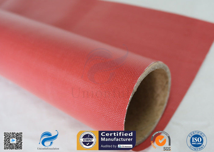 Furnace Curtain 0.45mm 40/40g 1000mm Red Silicone Rubber Coated Fiberglass Fabric