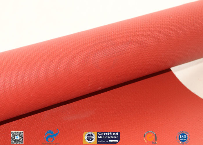 Red 0.45mm 580g Silicone Coated Fiberglass Fabric For Thermal Insulation Jacket