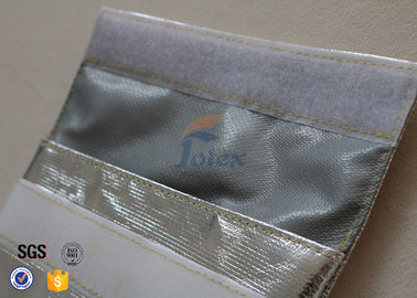 Silver + Grey Inside Fiberglass Fabric Fireproof Document Bag Portable