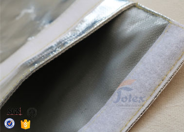 Silver + Grey Inside Fiberglass Fabric Fireproof Document Bag Portable