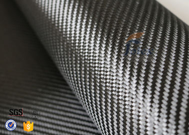 3K 240gsm Carbon Fiber Cloth Twill Weave Decoration Silver Coated Cloth