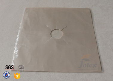 Beige 27x27cm 0.11mm PTFE Coated Fiberglass Fabric Stovetop Burner Protector