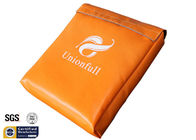 Non Itchy Fireproof Document Bag Cash Pouch 11"x15"x2" Orange Fire Resistant