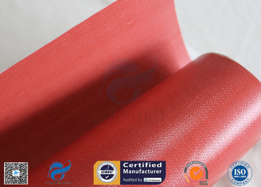 1000mm Wide 50m Long 40/40g Double - Sided Red Silicone Coated Fiberglass Fabric