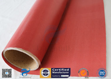 1000mm Wide 50m Long 40/40g Double - Sided Red Silicone Coated Fiberglass Fabric