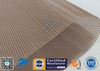 Brown PTFE Coated Fiberglass Mesh Fabric 580G 4x4MM High Strength Conveyor Belt