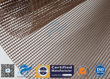 Brown PTFE Coated Fiberglass Mesh Fabric 580G 4x4MM High Strength Conveyor Belt