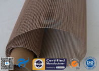 PTFE Coated Fiberglass Conveyor Belt Fabric 4x4MM Doule Weft Brown Open Mesh