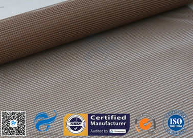 Brown PTFE Coated Fiberglass Mesh Fabric 580G 4x4MM High Strength Conveyor Belt