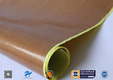 0.13mm Self - Adhesive Tape Brown PTFE Coated Fiberglass Fabric