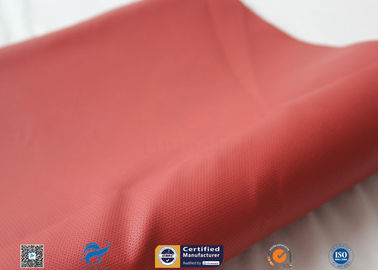 Fire Resistant Red 0.45mm Silicone Coated Fiberglass Fabric For Smoke Screen