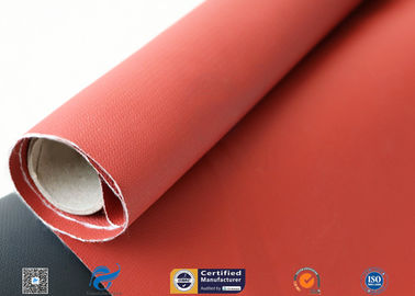 510gsm 0.5mm Red Silicone Coated Fiberglass Fabric Oil Resistant Material