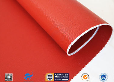 1010gsm Glossy Red Silicone Coated Fiberglass Fabric For Engine Insulation Parts