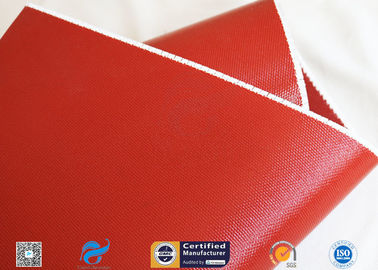 1010gsm Glossy Red Silicone Coated Fiberglass Fabric For Engine Insulation Parts