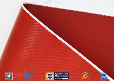 1150g Shiny Red Silicone Coated Fiberglass Fabric For Engine Thermal Insulation