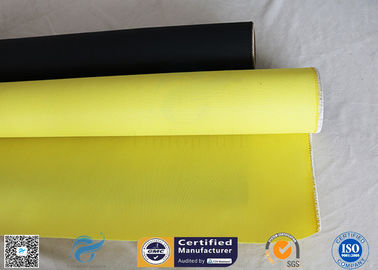 High - Temp 260℃ Alkali Free 0.45mm Yellow Color Silicone Coated Fiberglass Fabric