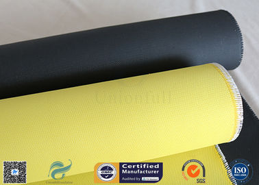 High - Temp 260℃ Alkali Free 0.45mm Yellow Color Silicone Coated Fiberglass Fabric