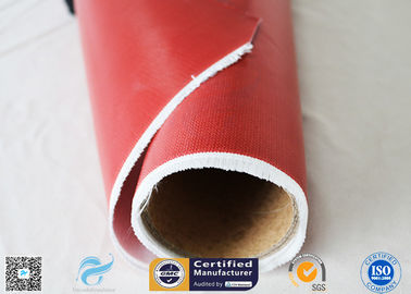 80g Single Side Silicone Coated Fiberglass Fabric Red Color Non - Flammable E-Glass Fiber