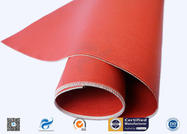 Red Silicone Coated Polyester Fabric Fire Barrier For Heat Resistant Insulation