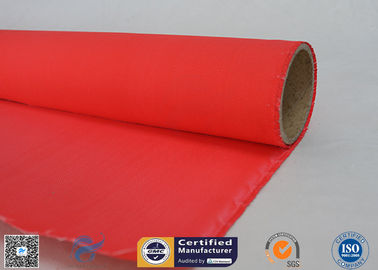 C - glass 260℃ Fire Protection Red Color Silicone Coated Fiberglass Fabric 40/40g