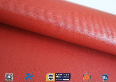 Heat Insulation 18oz 510g Red Silicone Coated Fiberglass Fabric Anti - Corrosion