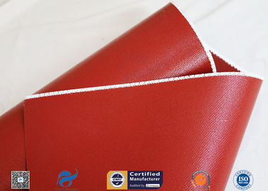 Heat Insulation 18oz 510g Red Silicone Coated Fiberglass Fabric Anti - Corrosion