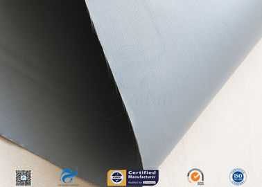 Grey PVC Coated Fiberglasss Fabric 0.25mm 100CM Waterproof Heat Resistant