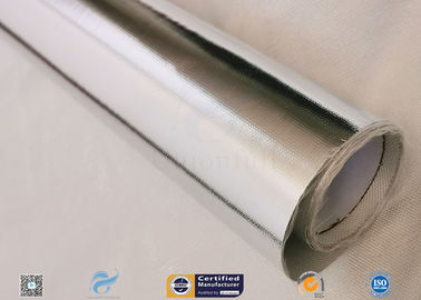 Aluminium Foil Laminated Silver Coated Fabric Flame Retardant 4HS Heat Reflective