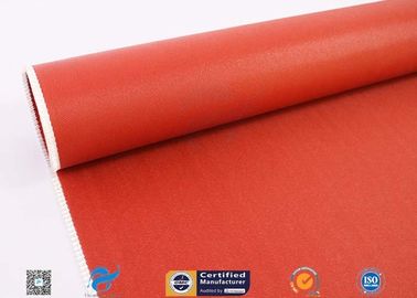 Red Color Silicone Coated Fiberglass Fabric Heat Protection Satin Weave