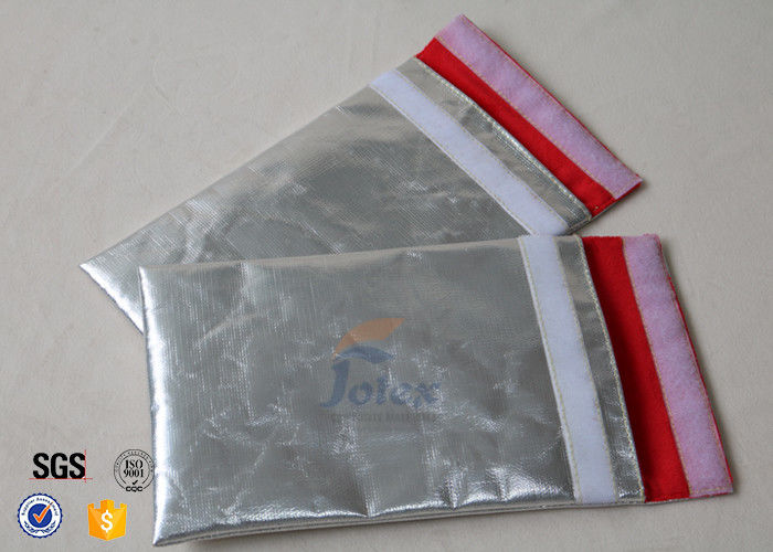 Aluminium Foil Fiberglass Fireproof Document Bag Smooth Surface 17 X 27 cm