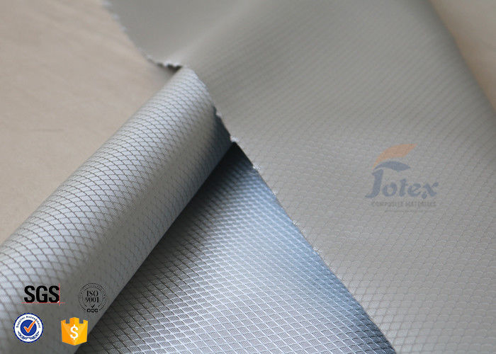 Checked Silver Coated Fabric Aluminized Fiberglass Cloth For Decoration