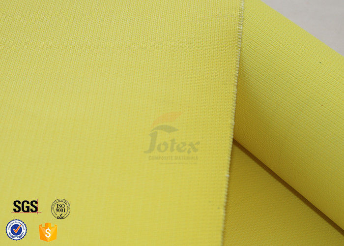 PU Coated thermal insulation jackets Fiberglass Fabric  0.5mm Yellow Satin