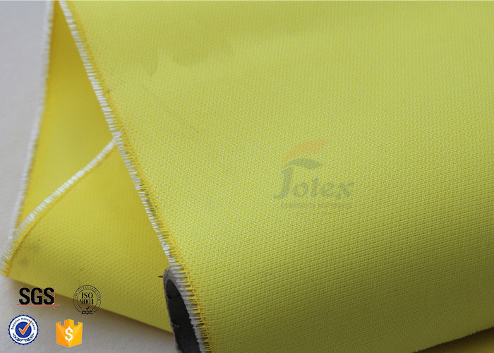 PU Coated thermal insulation jackets Fiberglass Fabric  0.5mm Yellow Satin