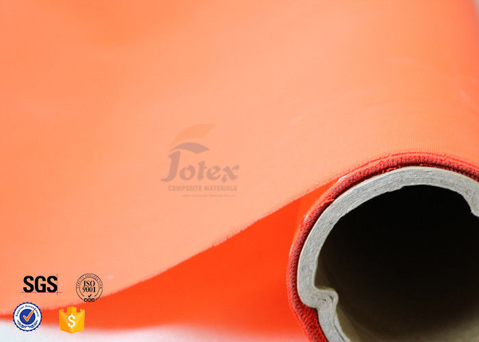 260g 0.25mm Orange PU Coated Fibreglass Fabric Anti Chemical Corrosion