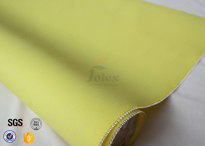 0.5mm 530gsm Yellow PU Coated Fiberglass Cloth Insulation Abrasion Resistant