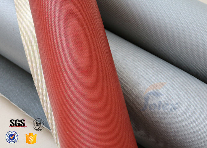 800℃ One Side Red Silicone Coated High Silica Glass Fiber 0.8MM 700GSM High Strength