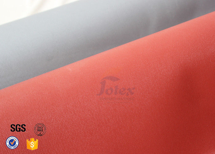 Red Silicone Coated 800℃ 0.7MM Silica Fiberglass Fire Blanket 750g / m2 Weight
