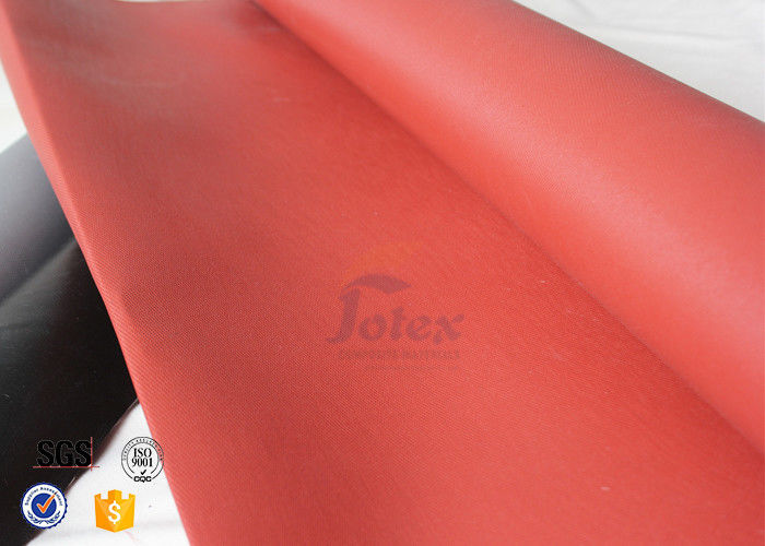 Red Silicone Coated 800℃ 0.7MM Silica Fiberglass Fire Blanket 750g / m2 Weight