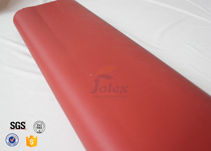 Red Silicone Coated 800℃ 0.7MM Silica Fiberglass Fire Blanket 750g / m2 Weight