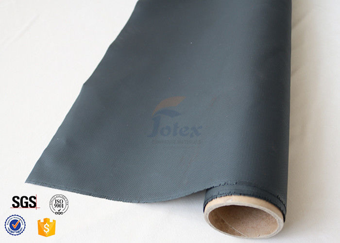 0.45mm 530gsm Black PU Fiberglass Fabric For Welding Thermal Insualtion