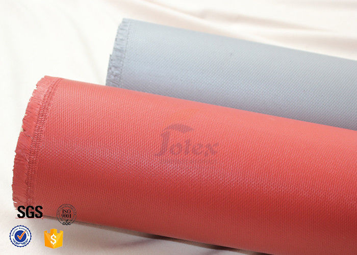 Red 800℃ Silicone Coated High Silica Fabric Break Twill Weave 750GSM