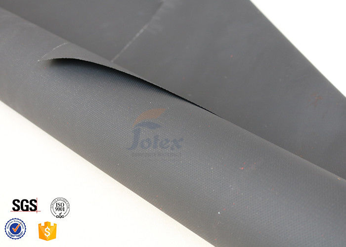 Black PU Coated Fiberglass Fabric Cloth Roll Fireproof Insulation Woven Fabric