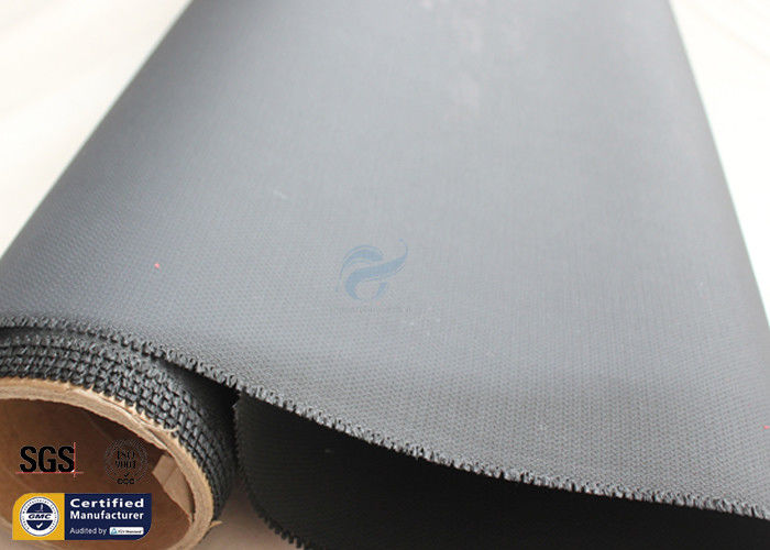 Acrylic Coated Fiberglass Fire Blanket Cloth 530GSM 0.43mm Black 500℉ 39" 50M
