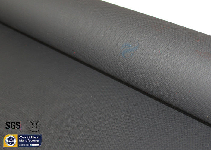 Acrylic Coated Fiberglass Fire Blanket Fabric Welding Protection Black 0.43MM