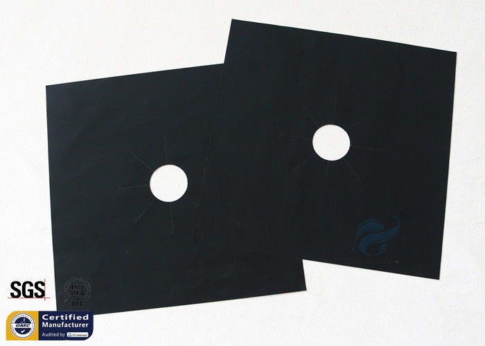 PTFE Coated Fiberglass Fabric 260℃ 27X27CM Black Stovetop Burner Protector