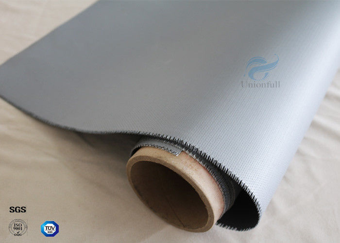 510g Waterproof  260℃ Heat Resistant Gray Silicone Coated Fiberglass Fabric 0.45mm