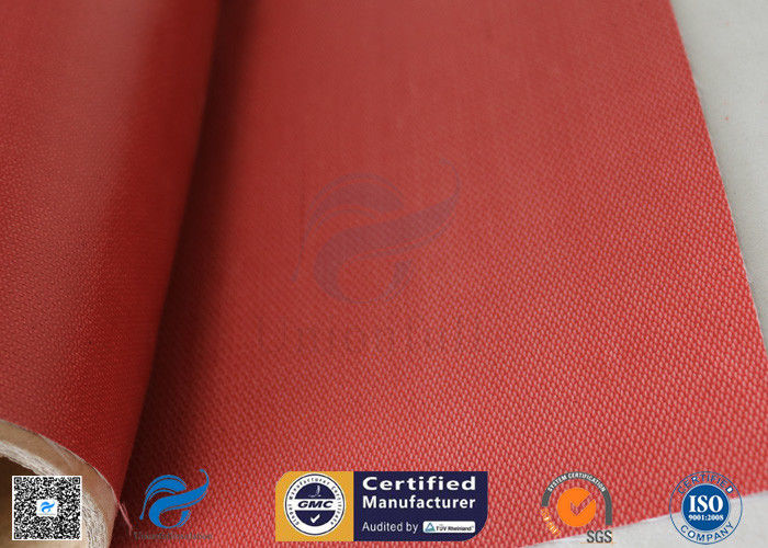 Furnace Curtain 0.45mm 40/40g 1000mm Red Silicone Rubber Coated Fiberglass Fabric