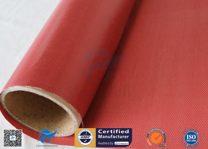 Removable Insulation Jacket 0.45mm Red Color 510g Silicone Coated Fiberglass Fabric