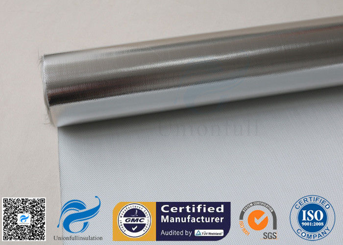 Fire Resistant Silver Coated Fabric Aluminium Foil Fibreglass Cloth 480gsm 0.43mm